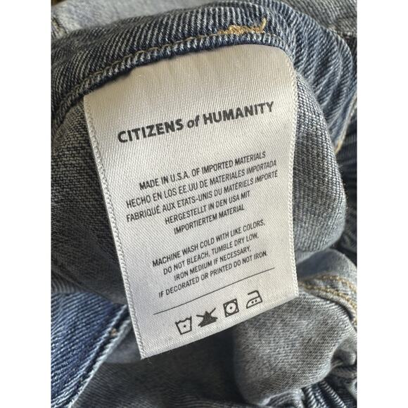Citizens of Humanity Distressed Marta Denim Jumpsuit Blue Jean Coveralls Small - Picture 9 of 16